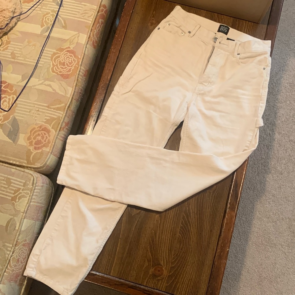 BDG Urban Outfitters Slim Straight Cream Corduroy Pants
